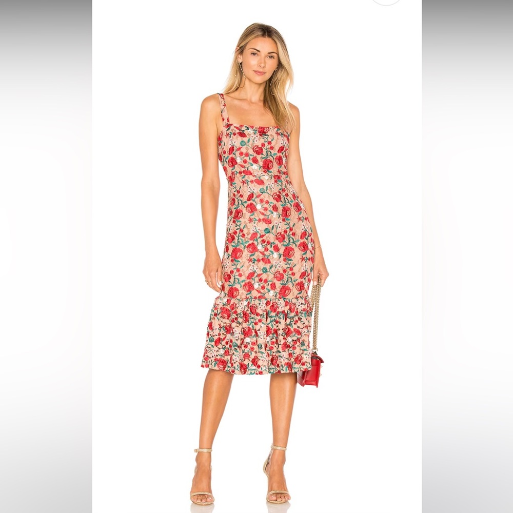 Lovers and Friends Under The Stars Midi in Dark Nude Dress